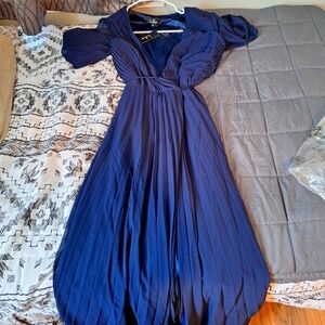 Lulus navy blue wrap around dress